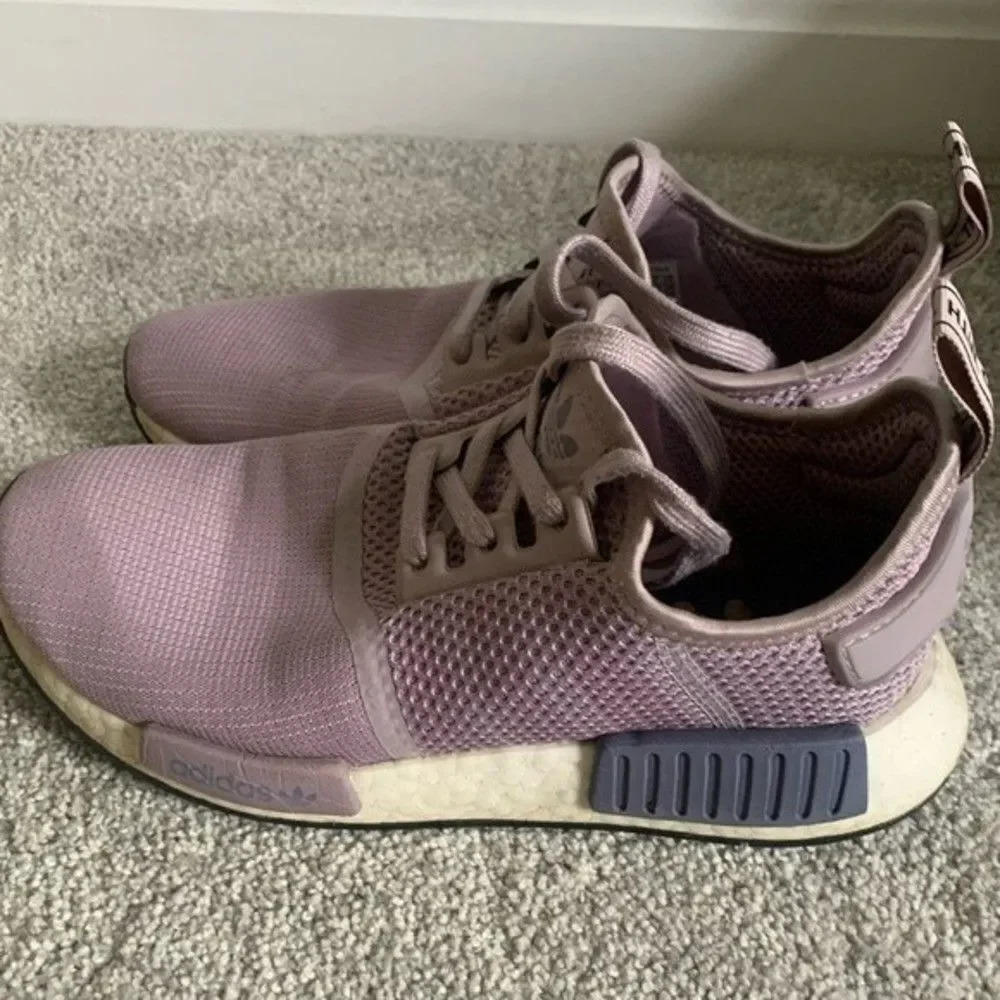 Adidas Boost NMD R1 Athletic Comfy Sneakers Light Purple Lavender Lilac 7.5 8 - Picture 3 of 12